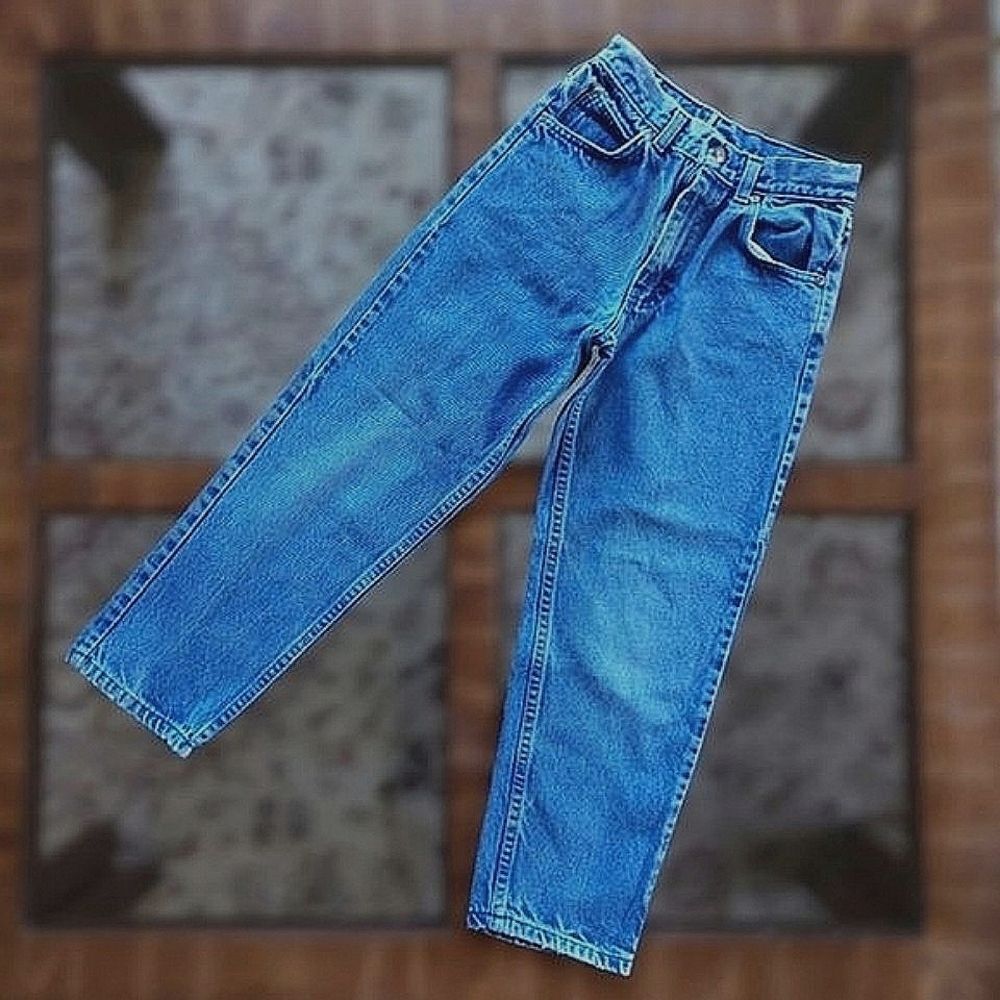 Vtg youth high-waisted tapered blue jeans